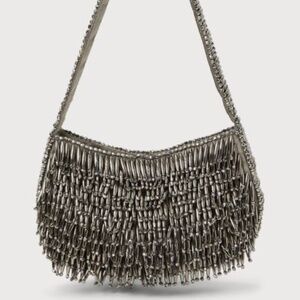 Lulu's Metallic Beaded Shoulder Bag